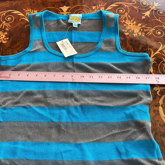 C&C CALIFORNIA bright blue & gray striped sweater tank top SzM NWT - Picture 6 of 6